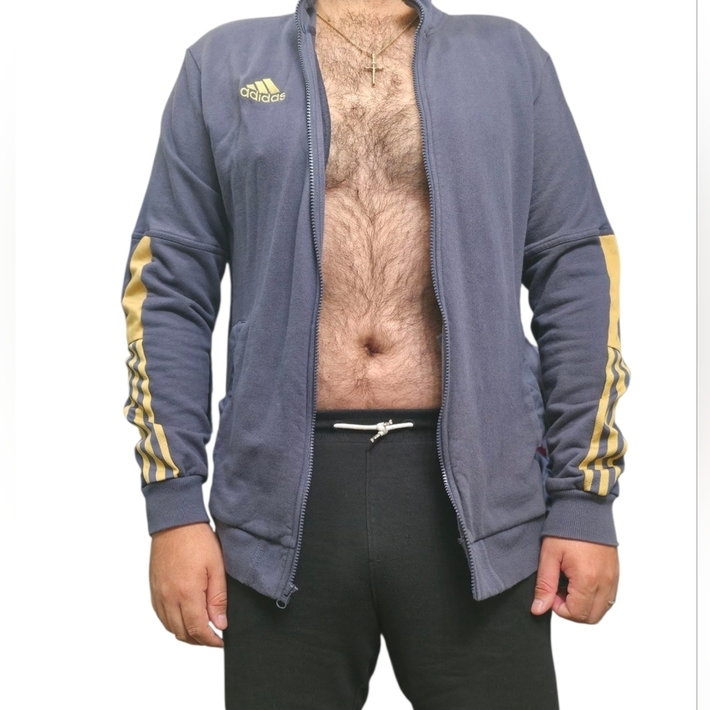 Adidas Blue and Gold Track Jacket Size L NWOT - Picture 2 of 4
